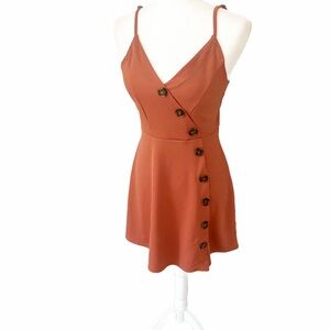 Large Burnt Orange button dress